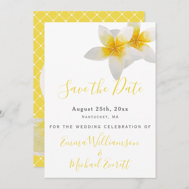 Reserve A Data Salve a Data | Casamento com Flores Tropicais Amar (Frente/Verso)