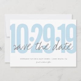 Reserve A Data Salve a data, casamento, foto no verso, azul