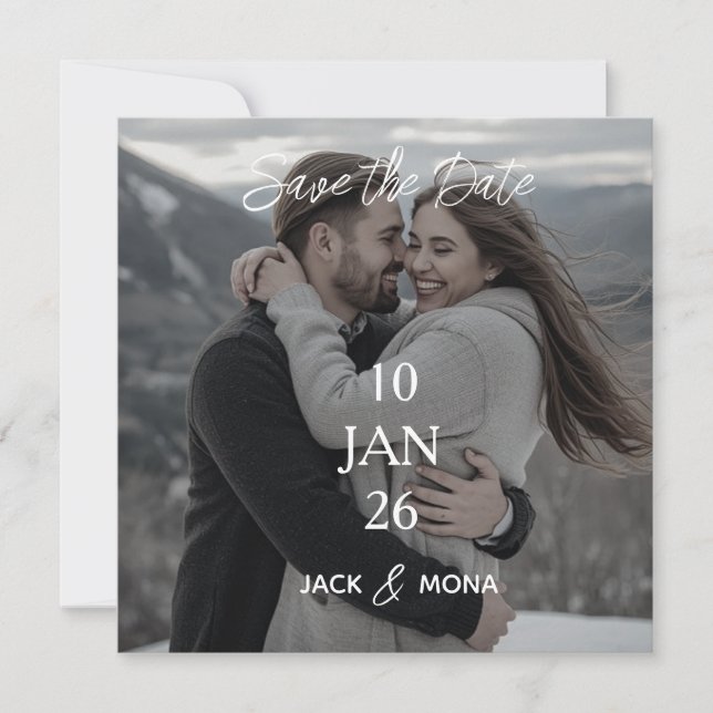 Reserve A Data Salve a data  Casamento moderno simples personaliz (Frente)
