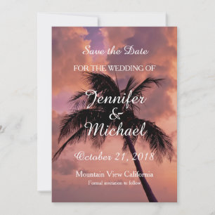 Reserve A Data Salve a Data Casando Palm Tree Sunset Beach