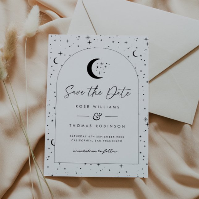 Reserve A Data Salve a Data Celestial Arqueado (Zazzle Celestial Arched Save The Date )
