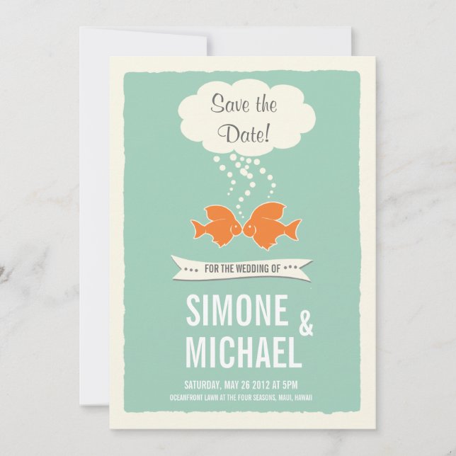 Reserve A Data Salve a data com beija Peixe (Frente)