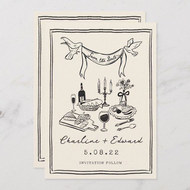 Reserve A Data Salve a data com letra manuscrita funky desenhada  (Criador carregado)