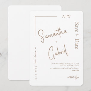 Reserve A Data Salve a Data de Casamento Contemporâneo Branco