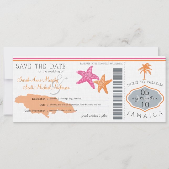 Reserve A Data Salve a Data de Embarque na Jamaica (Frente)