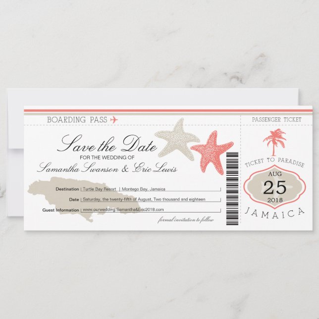 Reserve A Data Salve a Data de Embarque na Jamaica (Frente)