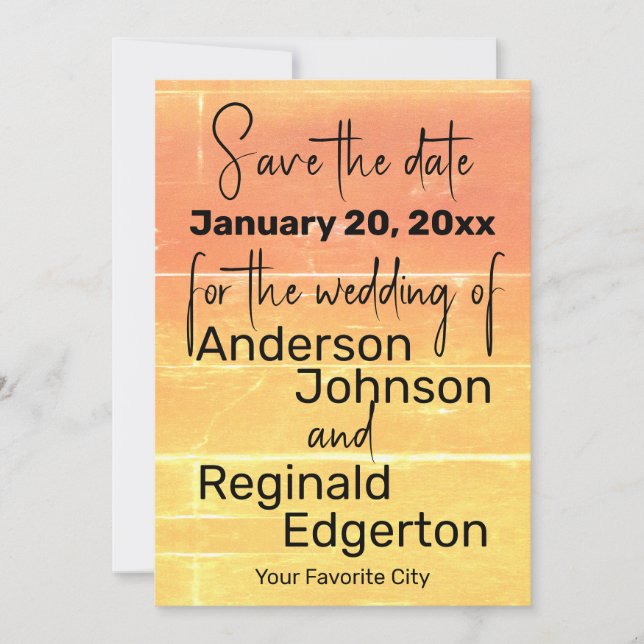 Reserve A Data Salve a Data de Verão Russo Casual Peach (Frente)