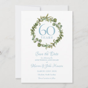 Reserve A Data Salve a data do 60º aniversário Greenery Garland
