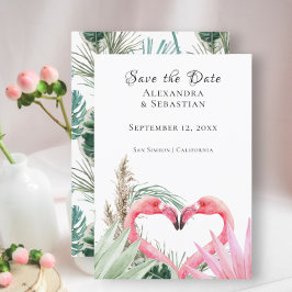 Reserve A Data Salve A Data Do Casamento De Flamingo Rosa Tropica