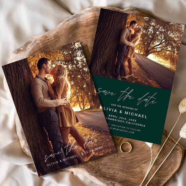 Reserve A Data Salve a data do casamento escrito à mão verde da E (Criador carregado)