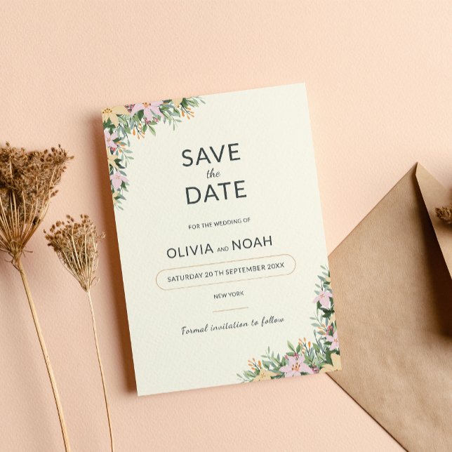 Reserve A Data Salve a data do casamento floral boho (Criador carregado)