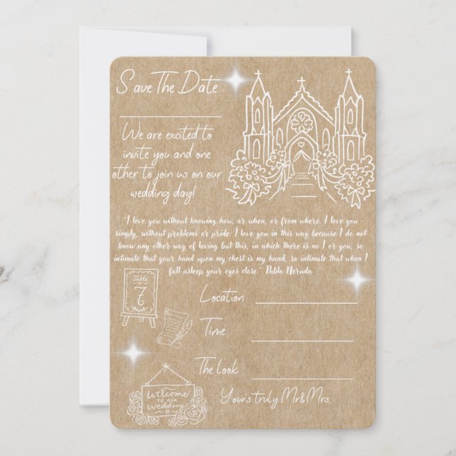 Reserve A Data Salve a data do casamento i (Frente)