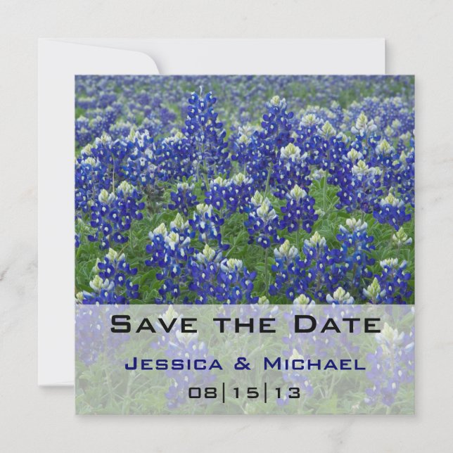 Reserve A Data Salve a Data do Texas Bluebonnets Floral (Frente)