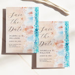 Reserve A Data Salve A Data Elegante Watercolor Beach Painting<br><div class="desc">A pintura de praia em aquarela salva o cartão de data. Personalizável!</div>
