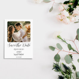 Reserve A Data Salve a Data em Foto Preta e Branca Elegante