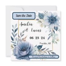 Salve a Data Floral Azul