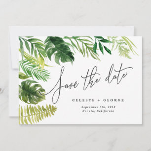 Reserve A Data Salve a data floral em aquarela tropical