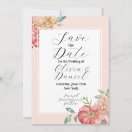 Reserve A Data Salve a Data Floral Flores de Verão Aquarela