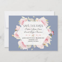 Reserve A Data Salve a Data Floral Geométrico Rosa Azul Empoeirad