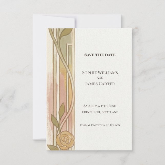 Reserve A Data Salve a Data Floral Nouveau Dourado (Frente)