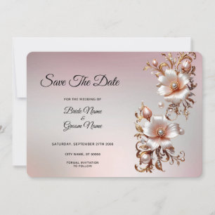 Reserve A Data Salve a Data Floral Rosa Decorativa