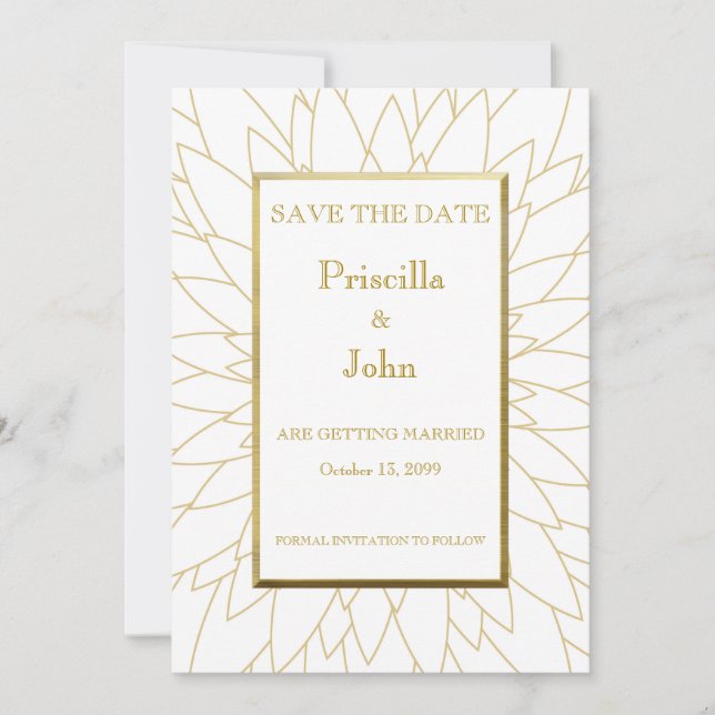 Reserve A Data Salve a data, grande gatsby, dália geométrica (Frente)