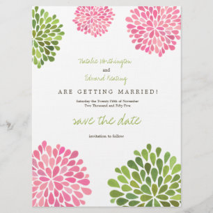 Reserve A Data Salve a data Linen Pink & Green Flower Blooms