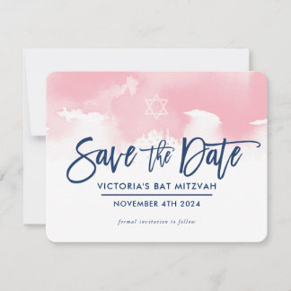 Reserve A Data SALVE A DATA MITZVAH moderno rosa pálido aquarela