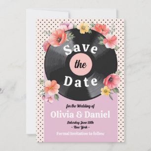Reserve A Data Salve a Data Música Gravação Casamento Floral 1950