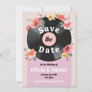 Reserve A Data Salve a Data Música Gravação Casamento Floral 1950