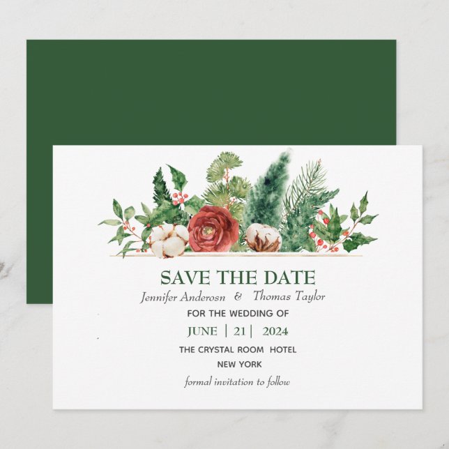 Reserve A Data Salve a data natalícia inverno (Frente/Verso)