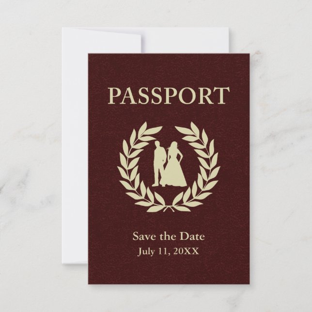 Reserve A Data salve a data passaporte de casamento (Frente)