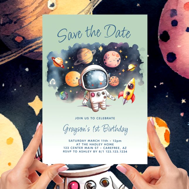 Reserve A Data Salve A Data Planetas Espaço Exterior 1º Aniversár (Criador carregado)
