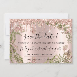 Reserve A Data Salve a Data Rosa Negra Floral Bosque Gotas