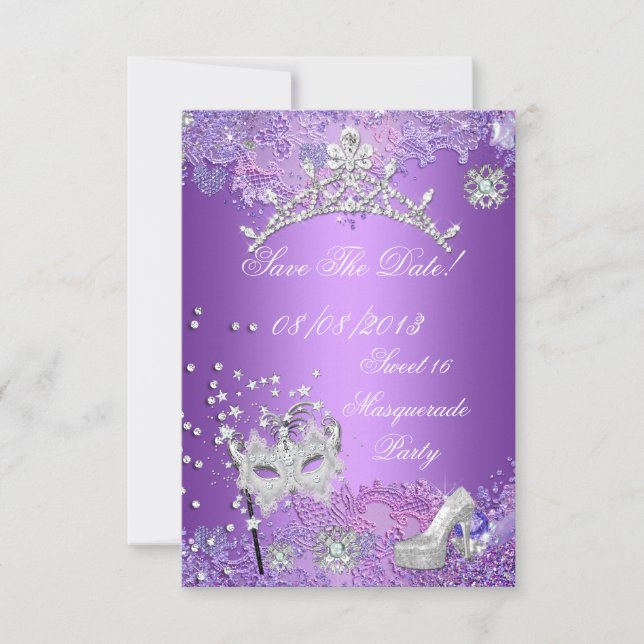 Reserve A Data Salve A Data Roxo Doce  Dezesseis 16 Mascarada (Frente)