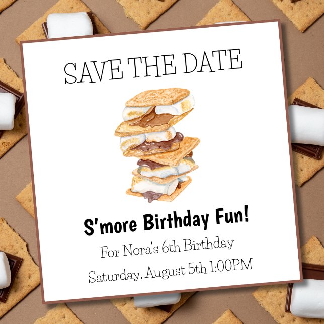 Reserve A Data Salve a Data S'mores Diversão 6º Aniversário  (Criador carregado)