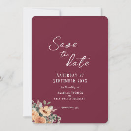 Reserve A Data Salve a placa de formato Date - Burgundy floral el