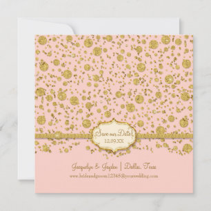 Reserve A Data Salve nossa Bolinhas Dourada Leaf Glitter Confetti