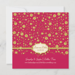 Reserve A Data Salve nossa Bolinhas Dourada Leaf Glitter Confetti