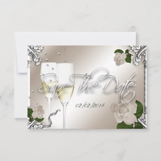 Reserve A Data Salve O Casamento De 25 De Aniversário De Data (Frente)