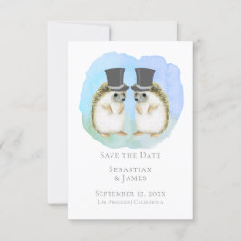 Reserve A Data Salve O Casamento Do Casal Gay Hedgehog Da Data