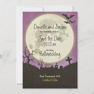 Reserve A Data Salve o casamento do Dia das Bruxas em roxo