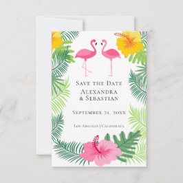 Reserve A Data Salve O Casamento Tropical Flamingo Rosa De Data