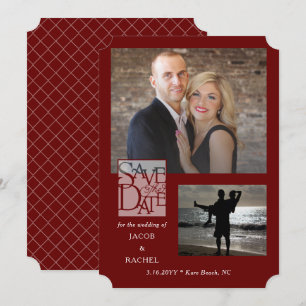 Reserve A Data Salve o Casamento Vermelho Elegante de 2 Fotografi