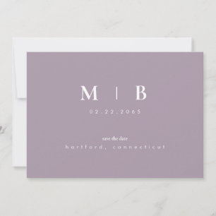 Reserve A Data Salve o Dia de Casamento com Monograma de Lavanda