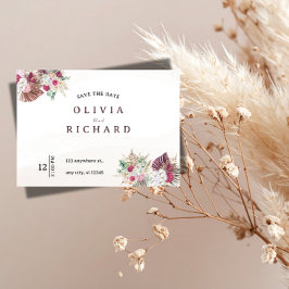 Reserve A Data Salve o Dia de Casamento Floral de Grama Pampas Bo