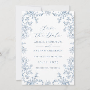 Reserve A Data Salve o Dia de Casamento Floral Vintage Elegante