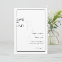 Salve o Dia de Casamento Minimalista Monograma Muç