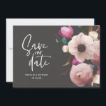 Reserve A Data Salve o dia do casamento floral fotográfico modern<br><div class="desc">Salve o dia do casamento floral fotográfico moderno. Em roxos,  rosas,  marrons e verde. Visão moderna de casamento rústico com caligrafia manuscrita.</div>