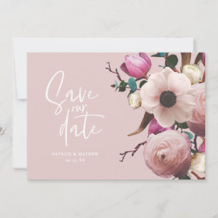 Reserve A Data Salve o dia do casamento floral fotográfico modern